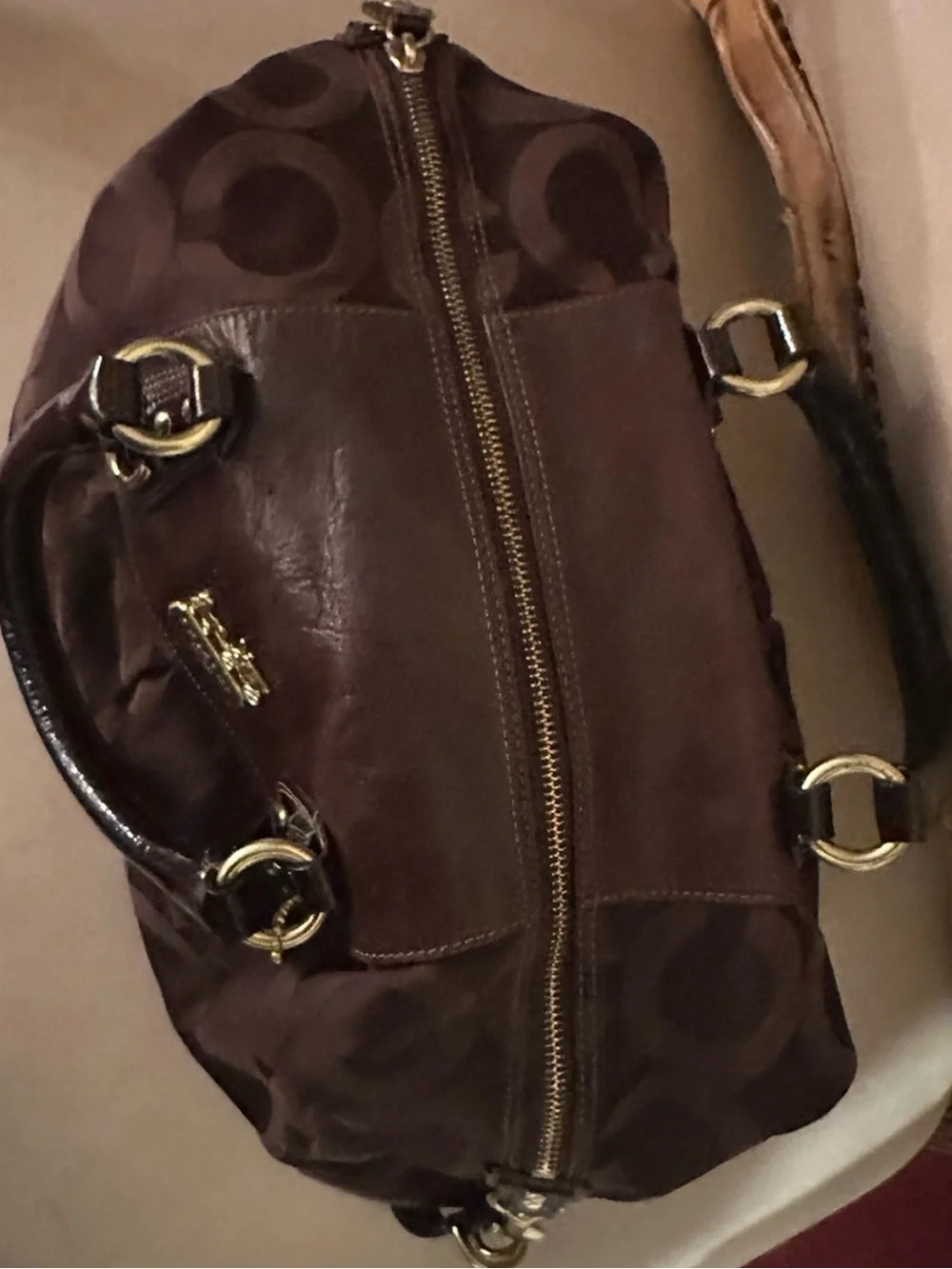 Coach Madison Sabrina Dark Brown Satchel Handbag